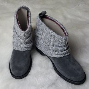 Muk Luk Sweater Boots Gray